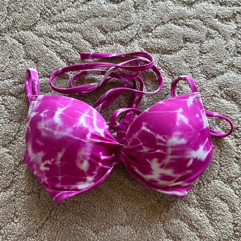 32B Pink Tie Dye Swim Top